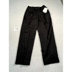 Emma James Dress Pants Women 12 Black Pleated Front Straight Leg Formal Business